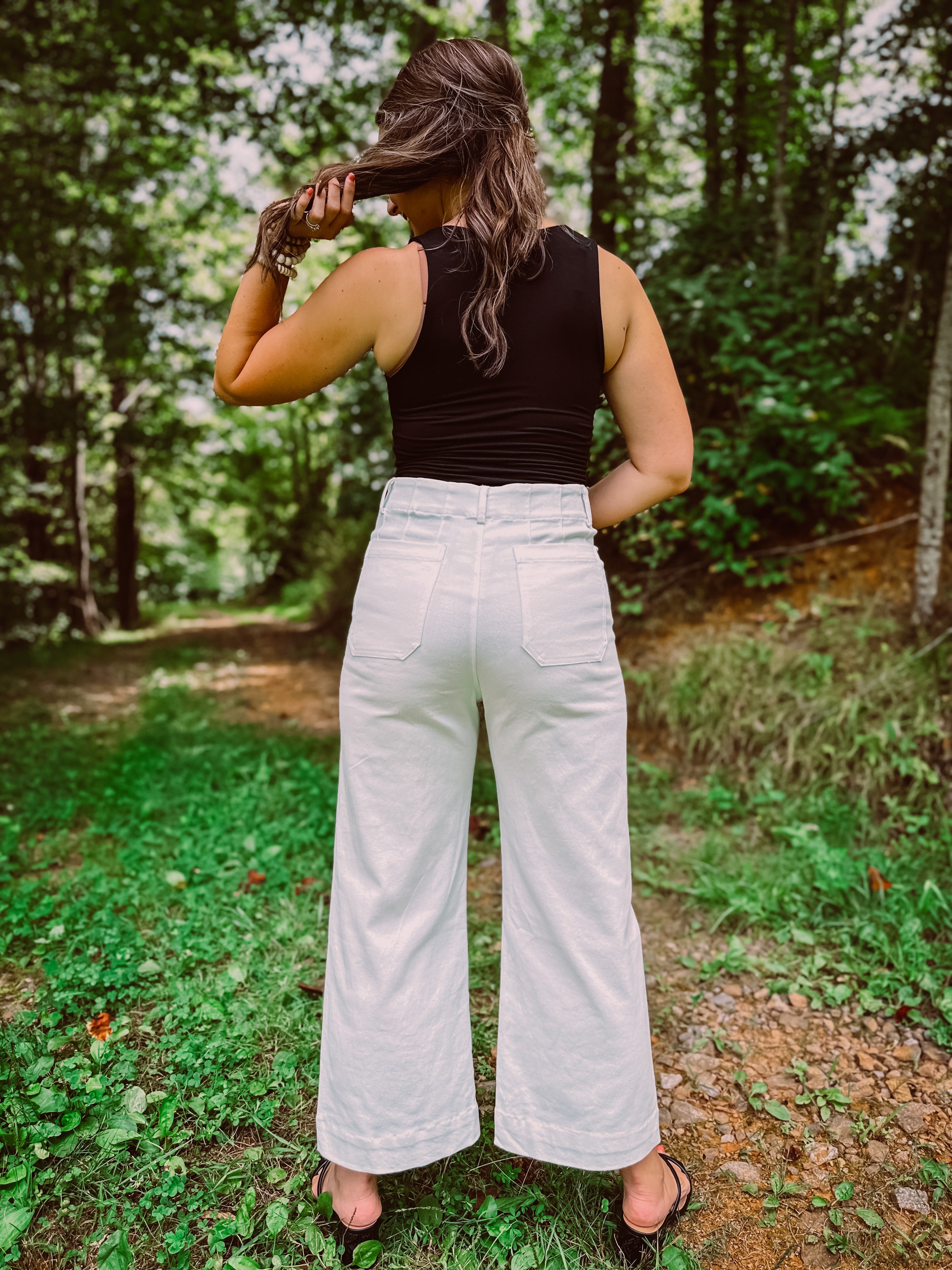 Flat White Flare Pants | Anthropologie Japan - Women's Clothing,  Accessories & Home